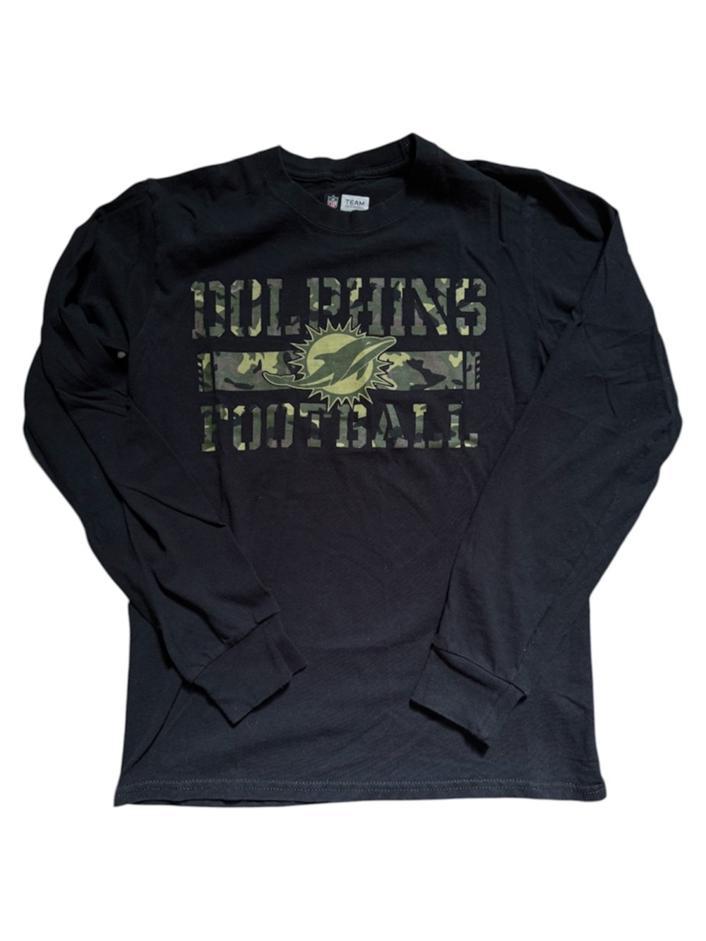 Miami Dolphins NFL Black Camo Long-Sleeve Football Tee